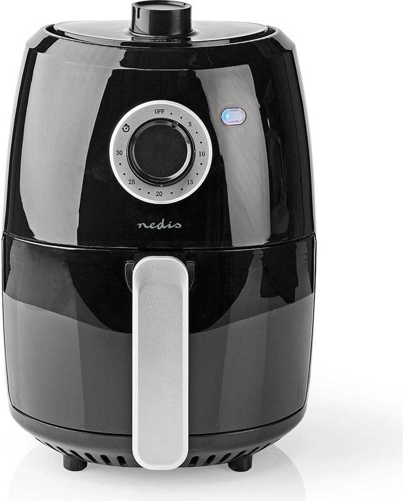 Nedis Heißluft Friteuse - Timer: 0.5 h - Analog - Aluminium / Schwarz