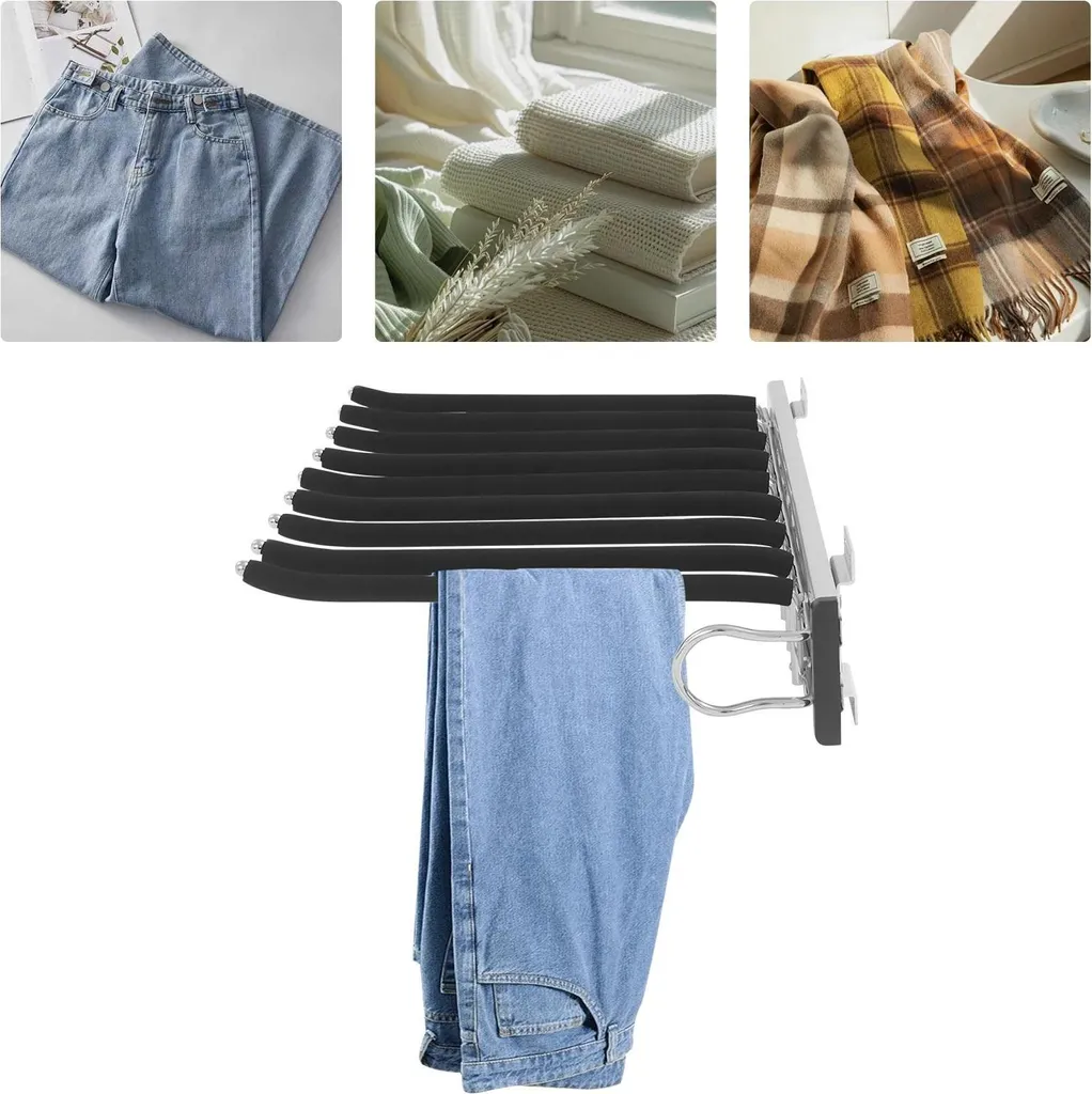 Organisateur d'armoire télescopique - Porte-pantalons coulissant 9 rangs