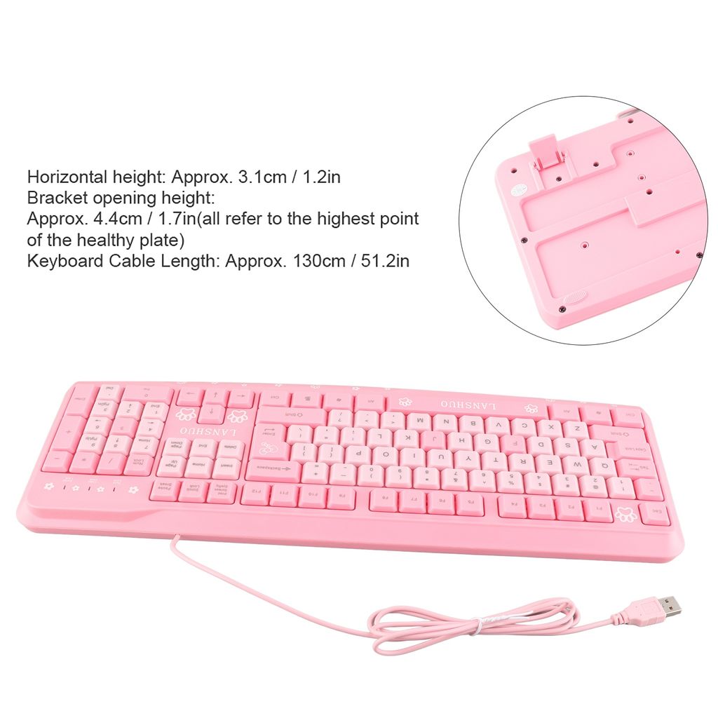 Klávesnice, USB, drátová, ultratenká, roztomilá kreslená, Obrázek produktu 7