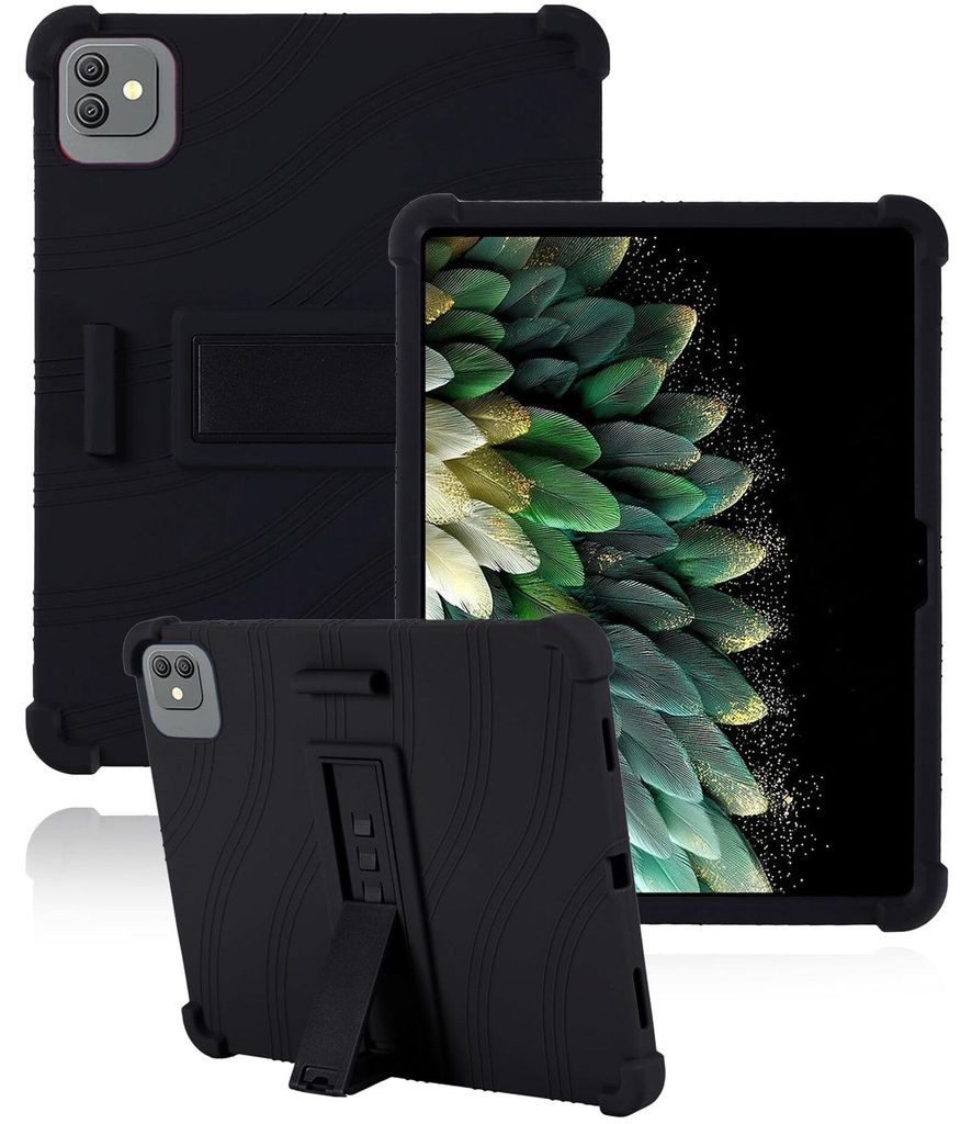 Tablet Hülle für Blackview Link 8 12,7", Stoßfeste Weiches Silikon Schutzhülle mit Standfunktion Schwarz