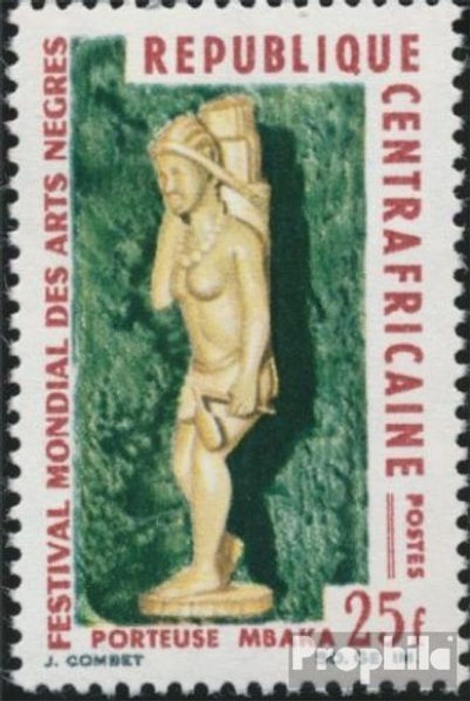 Briefmarken Zentralafrikanische Republik 1966 Mi 102 (kompl.Ausg.) postfrisch Weltfestival afrikanische Kunst