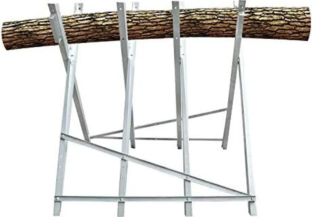 Chevalet de Sciage Robuste 150kg en Acier Galvanisé avec Support Pliable