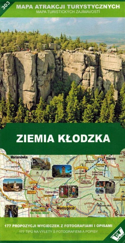Kłodzko Land 1:70.000. Karte der Sehenswürdigkeiten 303. Wander Book