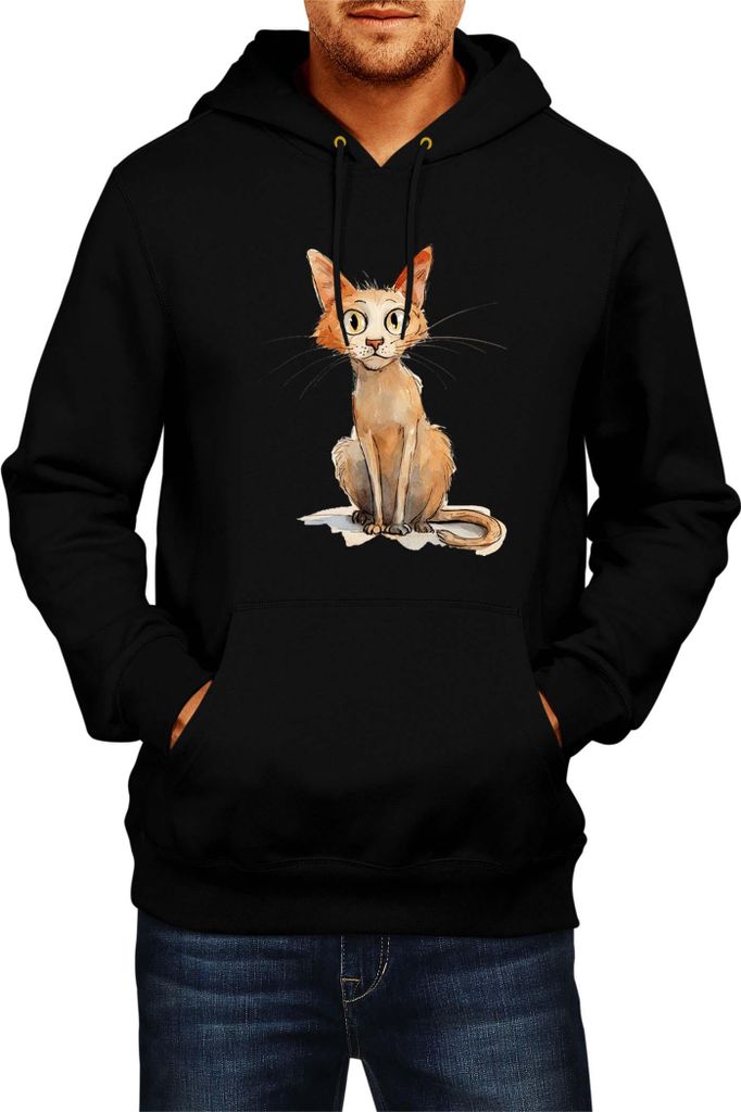 Herren Kapuzenpullover Funny Cats Breeds Javanese Cat 022, Man XL / Schwarz