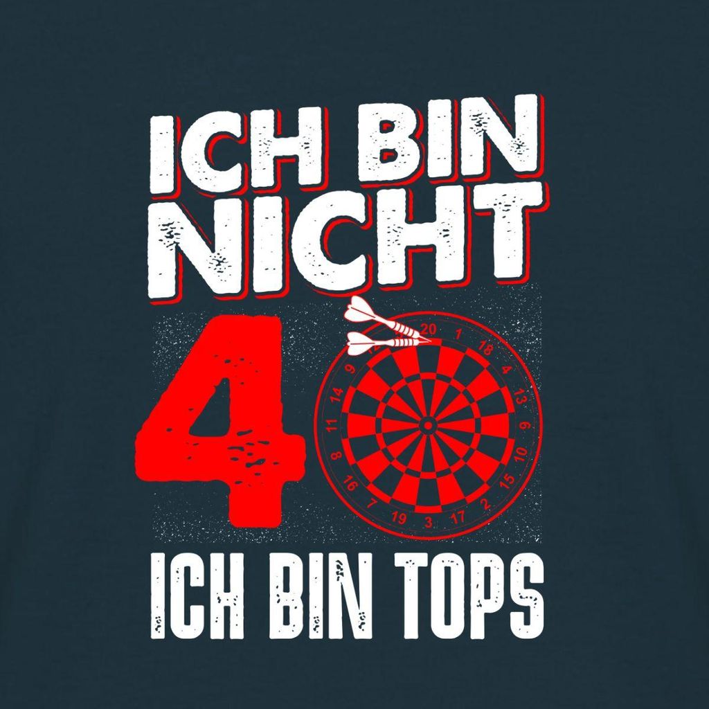 Spreadshirt 40. Geburtstag | Dart | Ich Bin Tops Männer T-Shirt, XL, Navy