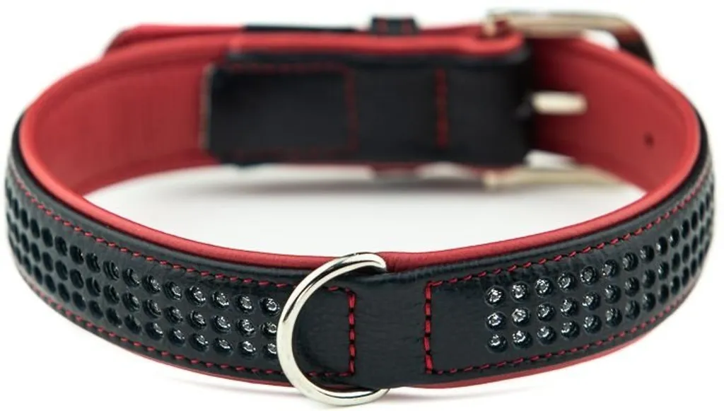 Nobby Collare Pacific Deluxe Rosso Tre File L: 52cm - Luxury Pet Look