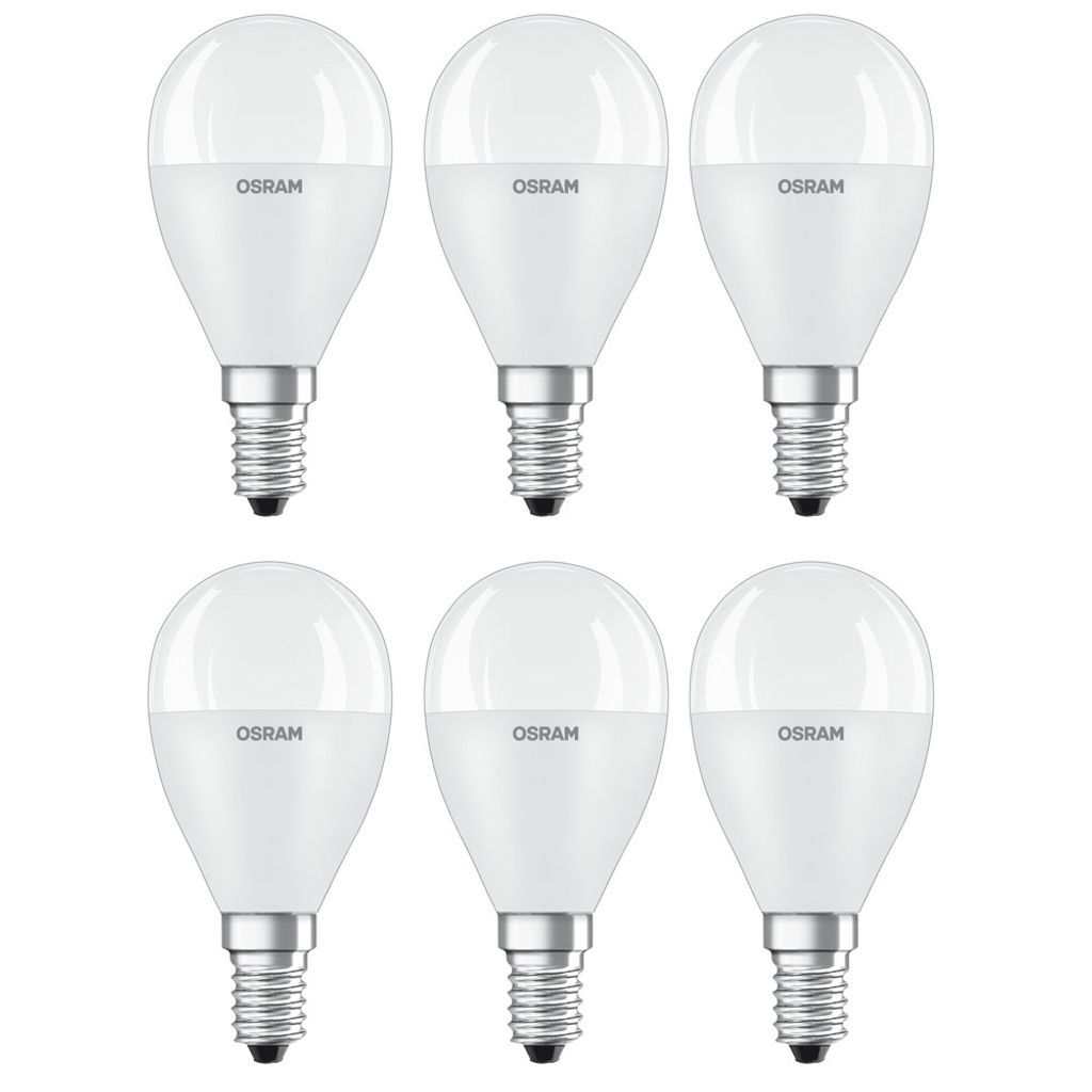 6 x Osram LED Goutte P45 8W = 60W E14 mat 806lm blanc chaud Image du produit 