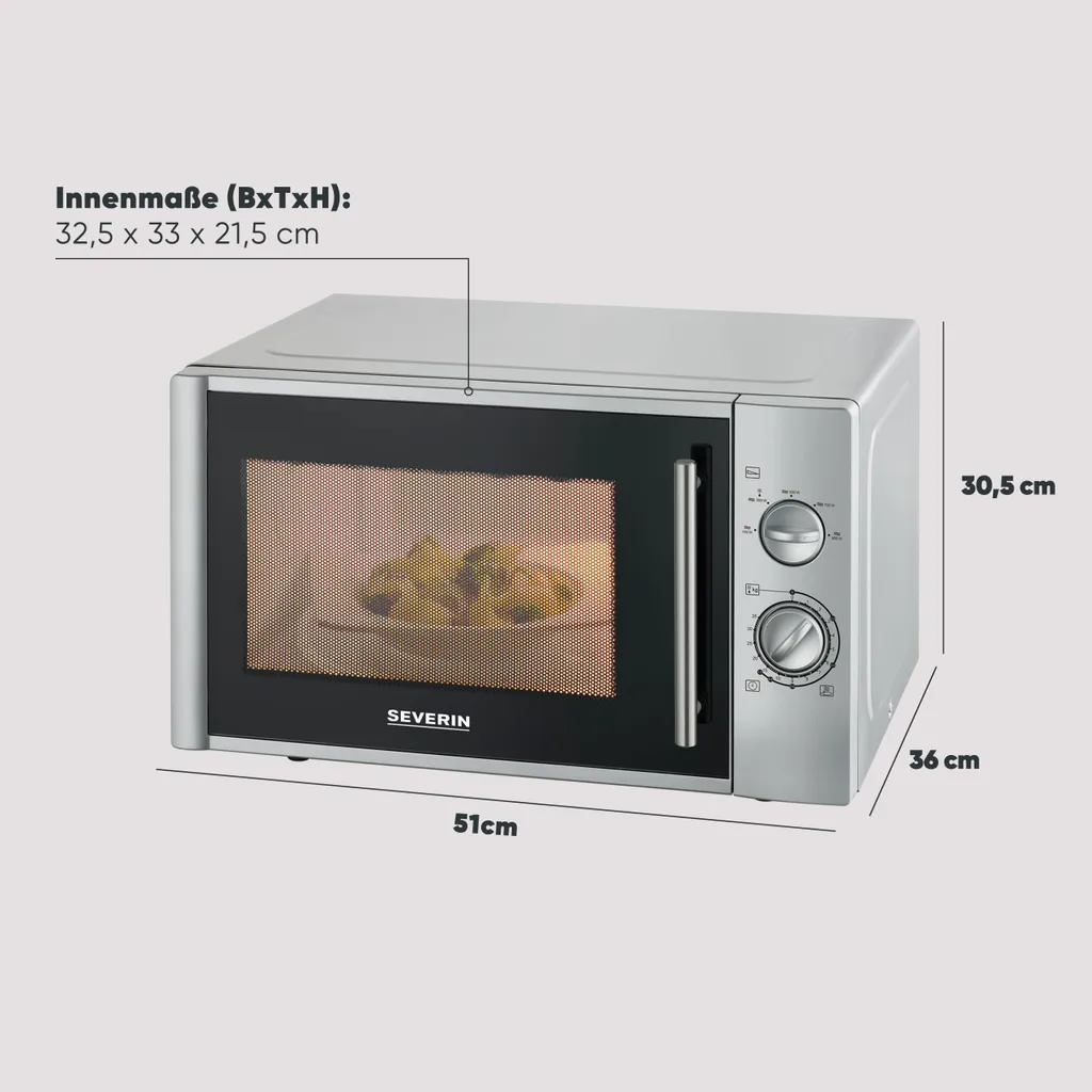 Four à Micro-ondes Severin MW7772 Argent - Cuisson Rapide et Intuitive - 11