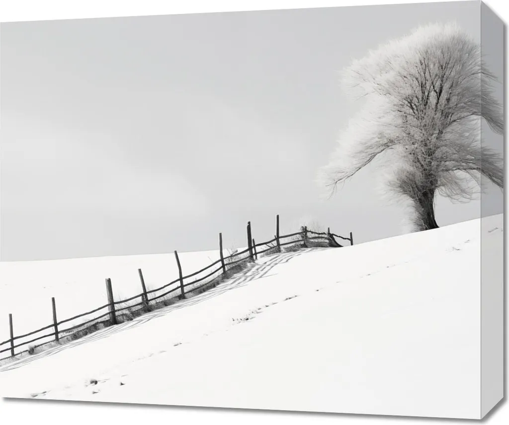 Quadro Moderno 60x50 Solitudine Invernale: Tela d'Autore per Interni