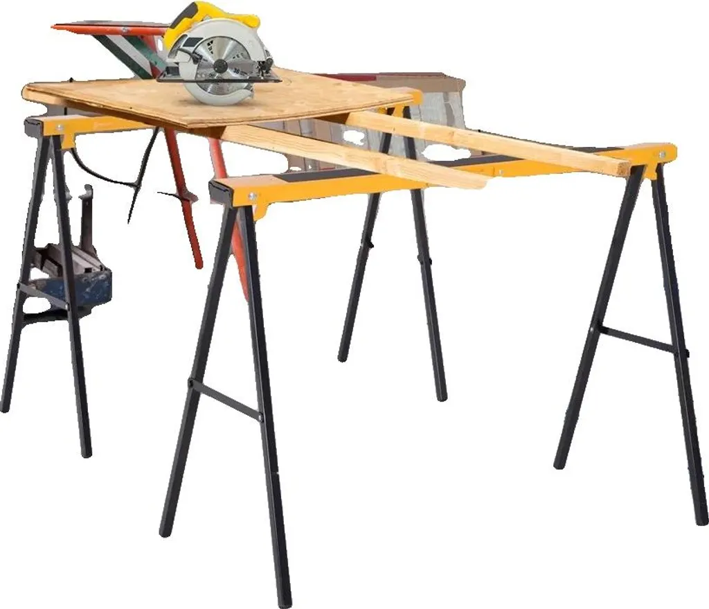 Chevalet de travail compact en métal 61 cm - Haute résistance 454 kg