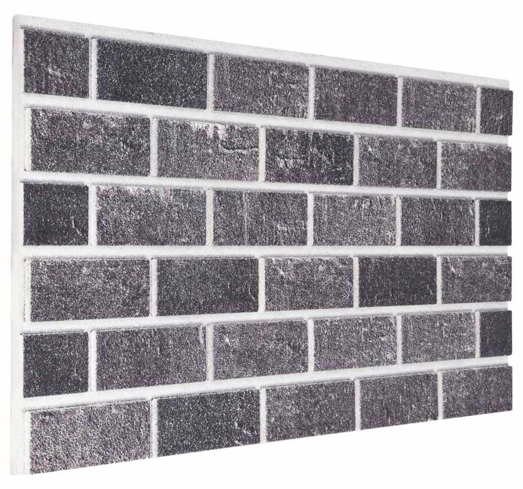 Wandpaneele 10 pcs Schwarz und Grau 100 x 50 cm EPS-Schaum