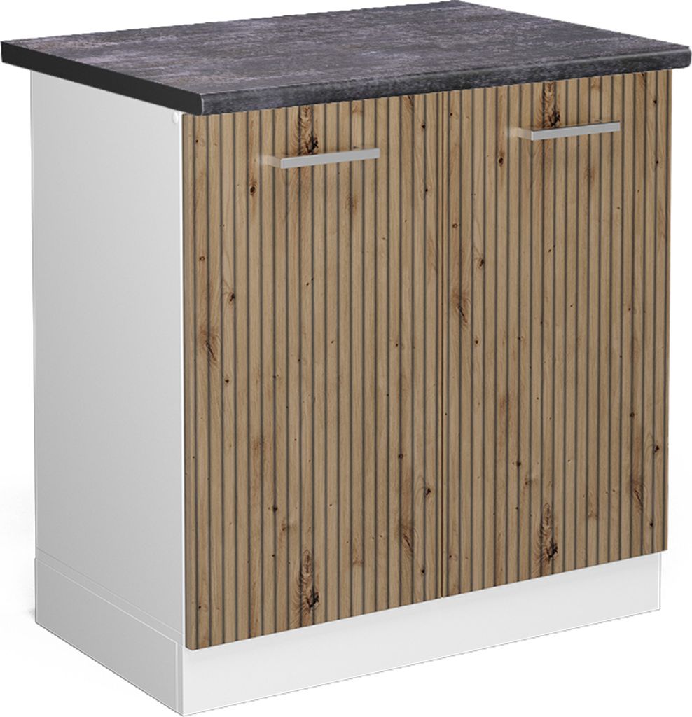 Spülenunterschrank Vicco R-Line Artisan-Eiche 80 cm , AP Anthrazit, Model 49224