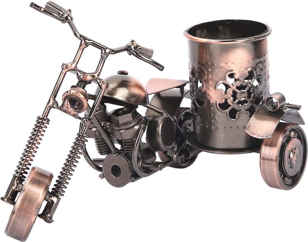 Vintage-Motorradmodell Motorrad-Stifthalter-Ständer-Ornamente Büro-Heim-Schreibtisch-Dekoration