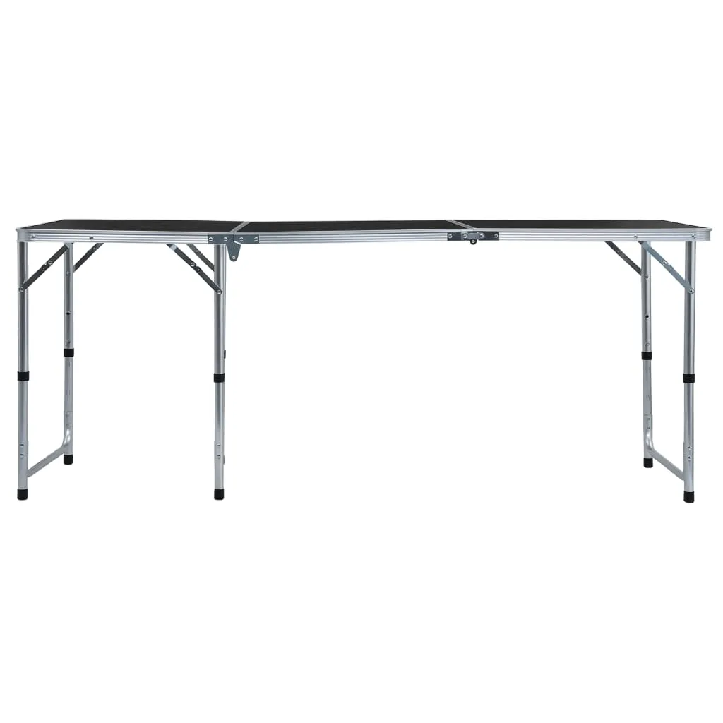 Grande Table de Camping 180x60 cm Aluminium Léger et Pliable en Valise