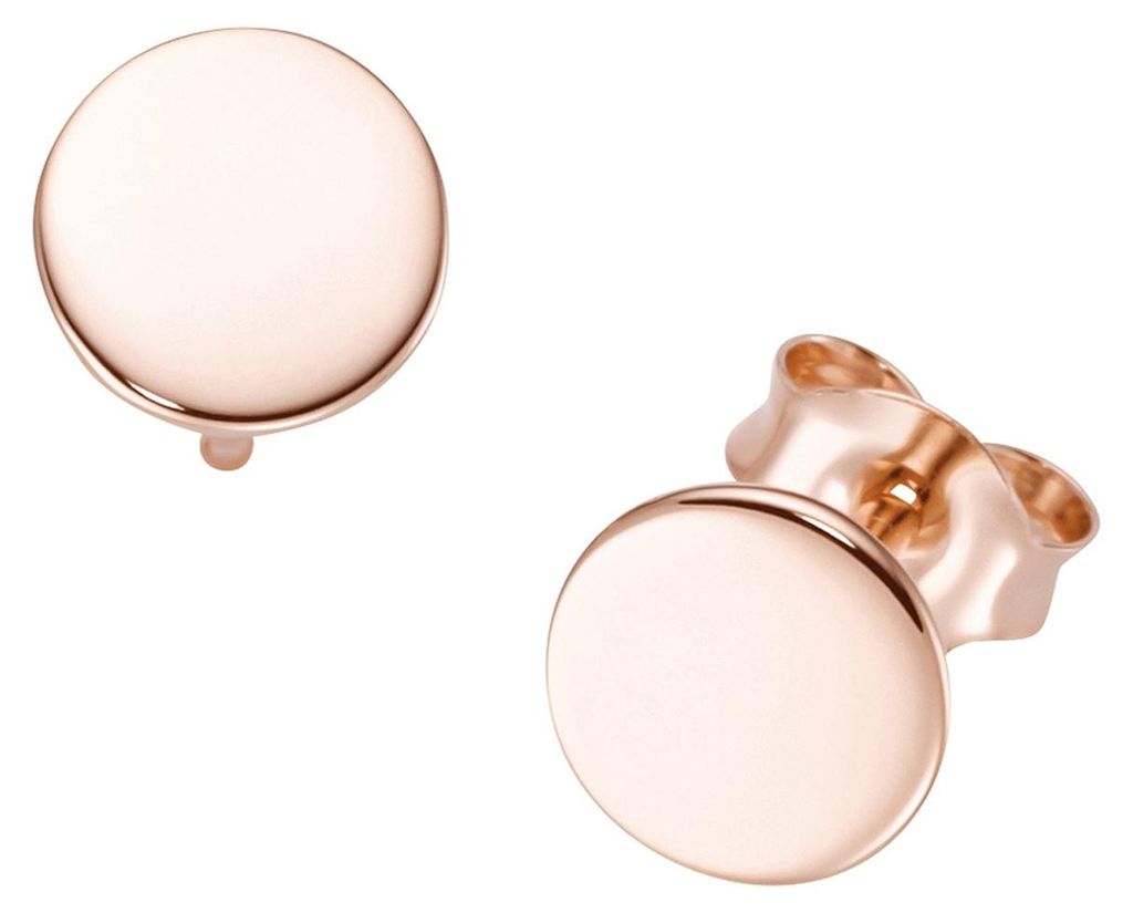 Ohrstecker SURI FREY rundes Plättchen, Silber 925 Rosé vergoldet 0,5 cm