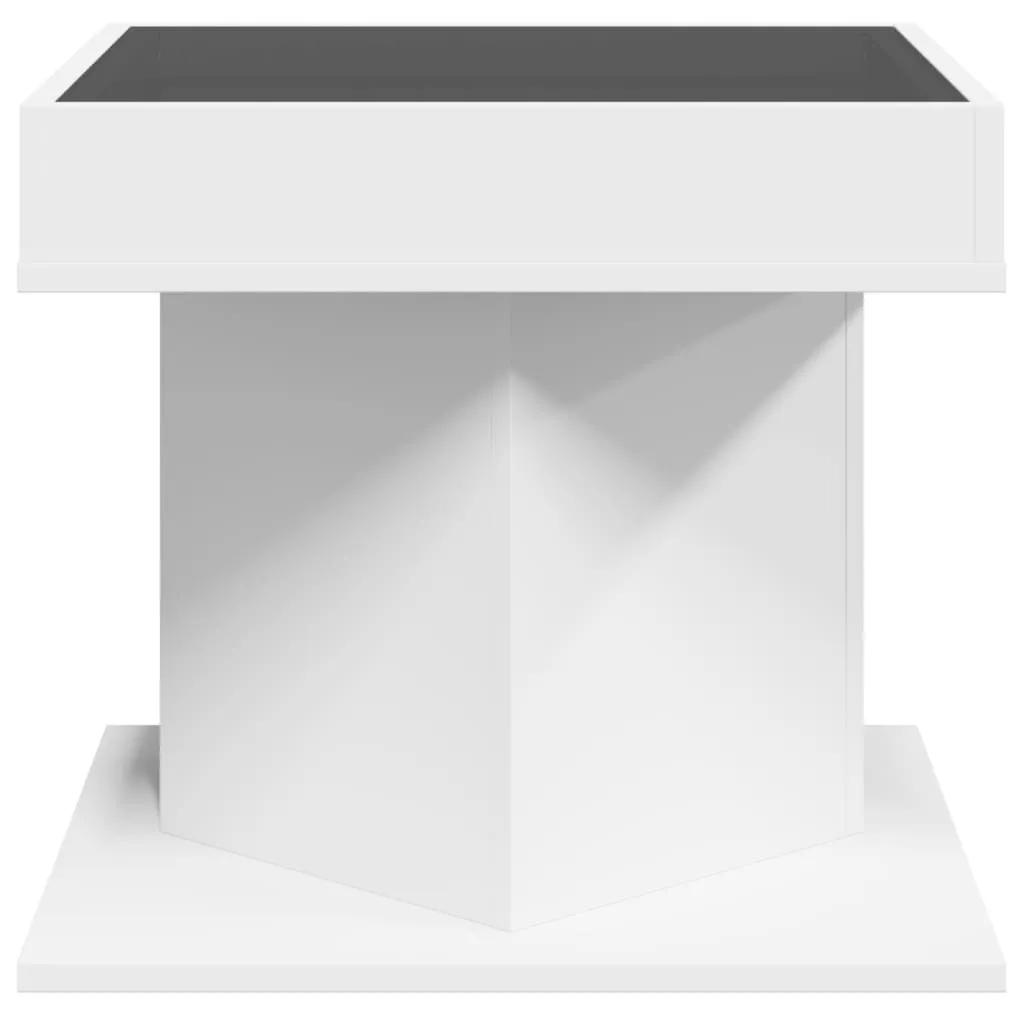 Tavolino vidaXL Bianco con Luci LED | Mobile Living 50x50x45 cm - 7