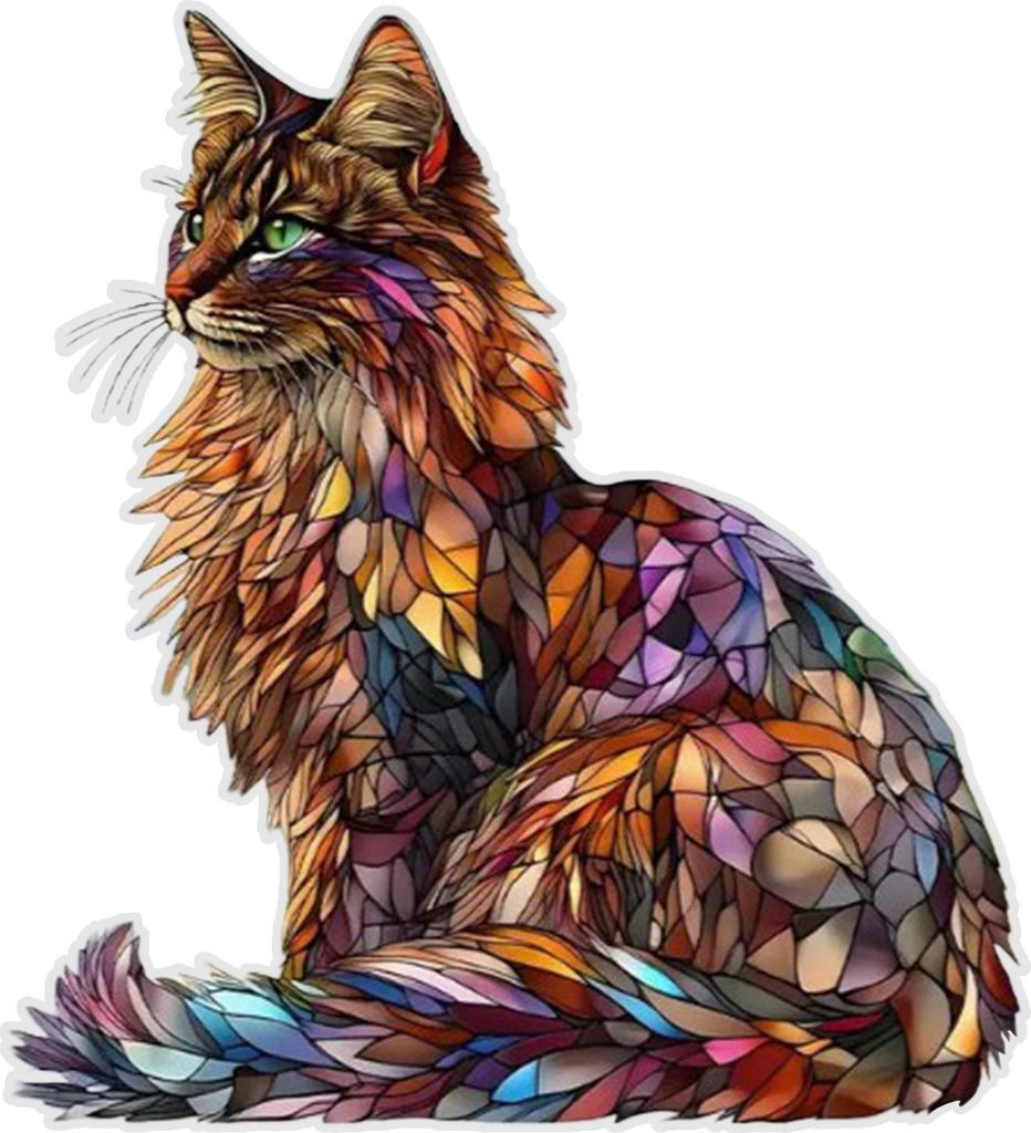 Katzen-Kunstornament, Acryl-Fenster-Sonnenfänger, buntes Katzen-Panel, Wandbehang, Kunstdekor für Katzenliebhaber