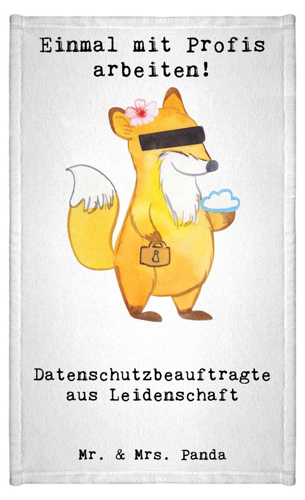Mr. & Mrs. Panda Handtuch Datenschutzbeauftragte Leidenschaft - Weiß - Geschenk, Gäste-WC, Gästehandtuch Baumwolle, Datenschutz, Beruf, Klein, 3...