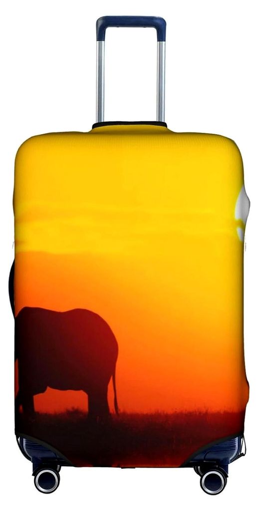 Kofferabdeckung mit Elefantenmotiven, Gepäckschutz, elastisch, kratzfest, für 45,7 - 81,3 cm Gepäck, weiß, Größe S