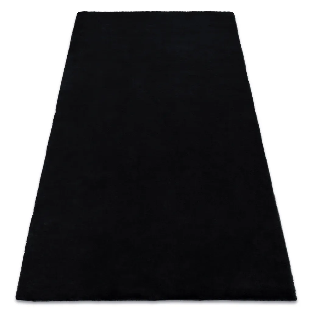 Tapis de Chambre Noir 200x290 cm - Ambiance Cocooning Effet Fourrure