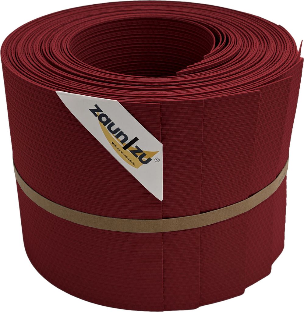 10x Sichtschutzstreifen PP zaun|zu DELUX-R Einzelstreifen 2,55m Bordeauxrot 10x 2,55m