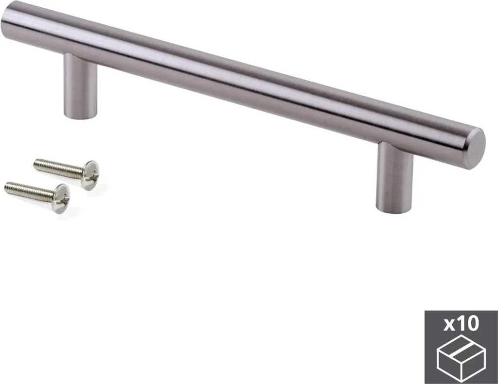 Poignée de meuble de cuisine nickel satiné 128 mm lot de 10 pièces