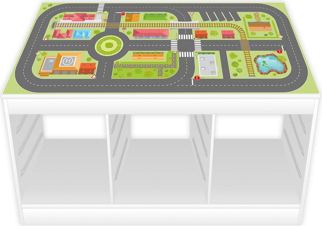 Spielfolie/ Möbelfolie für IKEA TROFAST Stadtleben Aufkleber Sticker Kinderzimmer Spieltisch (Möbel nicht inklusive)