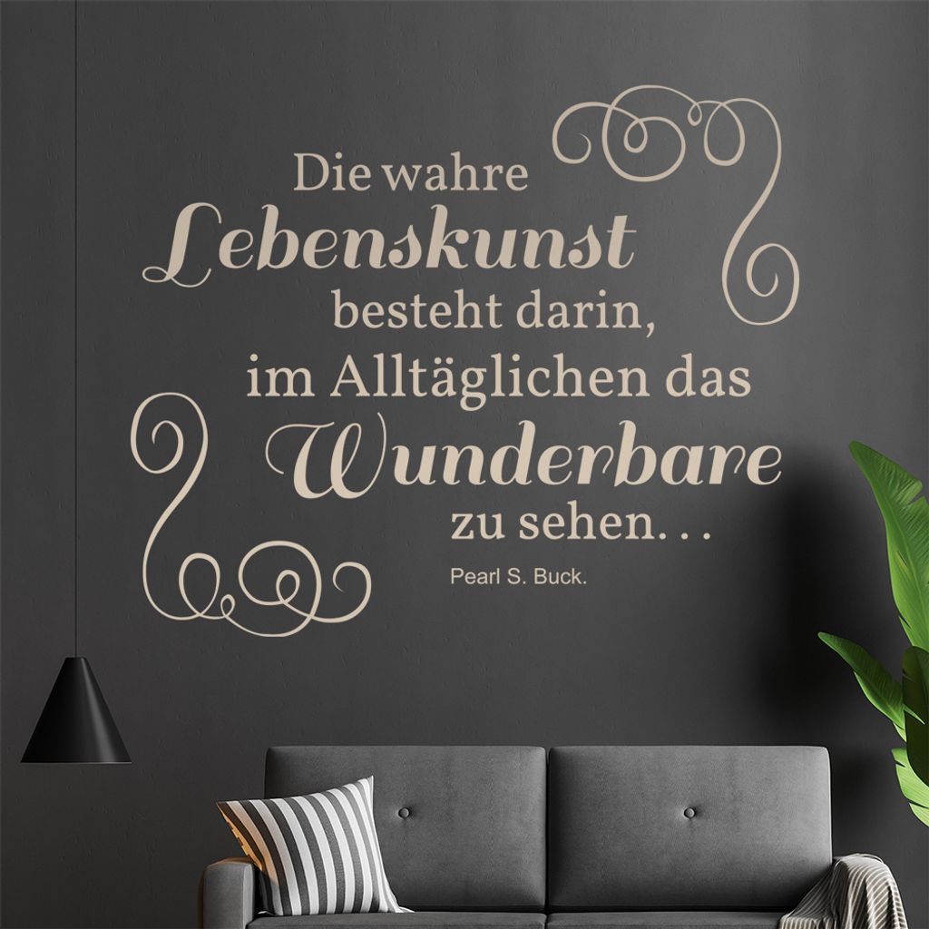 Die wahre Lebenskunst ... Wandtattoo in 6 Größen - Wandaufkleber Wall Sticker - Dekoration, Küche, Wohnzimmer, Schlafzimmer, Badezimmer