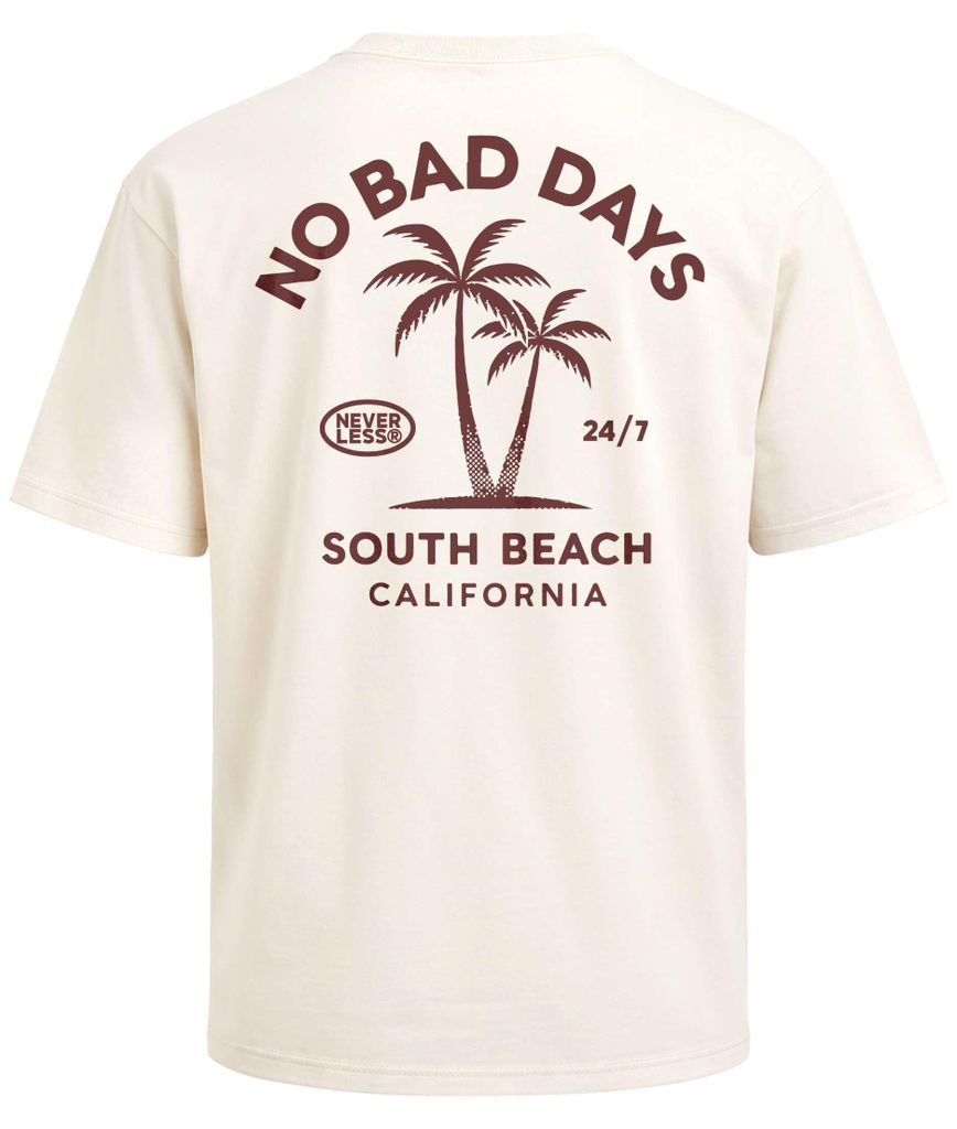 Herren T-Shirt Backprint - No Bad Days - Oversized Relaxed Fit Sommer Fashion Streetstyle Neverless