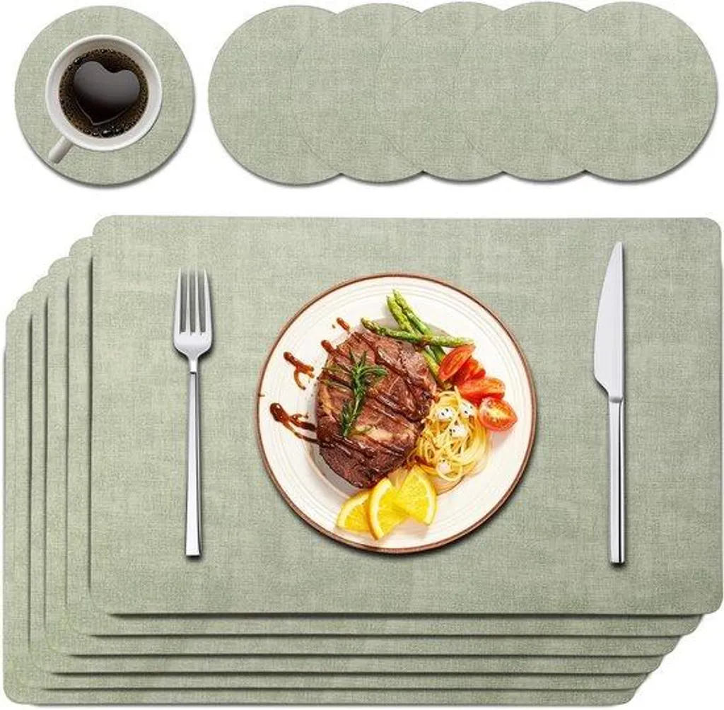 Sets de table résistants à la chaleur et antidérapants lot de 6 gris