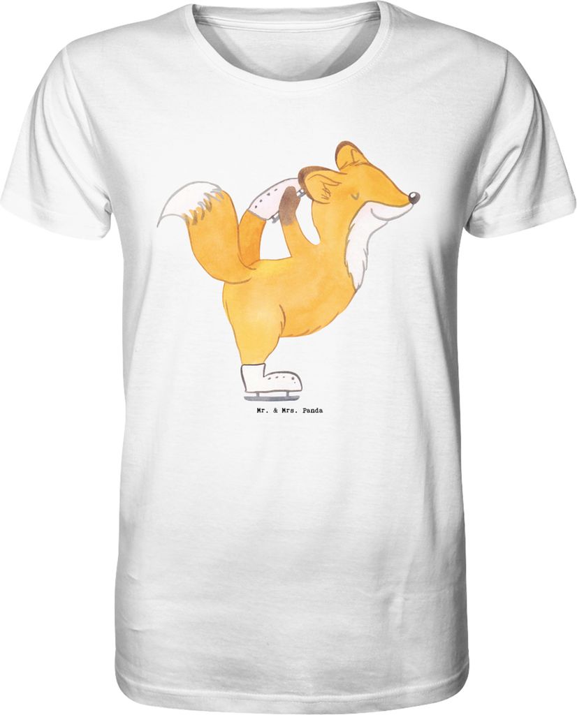 Mr. & Mrs. Panda T-Shirt Fuchs Eiskunstläufer Größe M - Weiß - Geschenk, Oberteil, Eiskunst, Tshirt, Shirt, Herren, Eiskunstläuferin