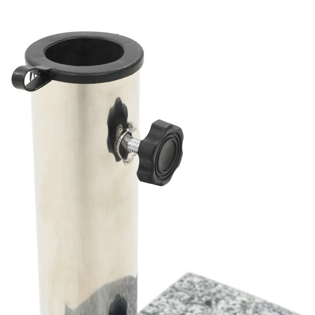 Pied de Parasol Granit 10 kg Gris avec Support Courbé Gain de Place