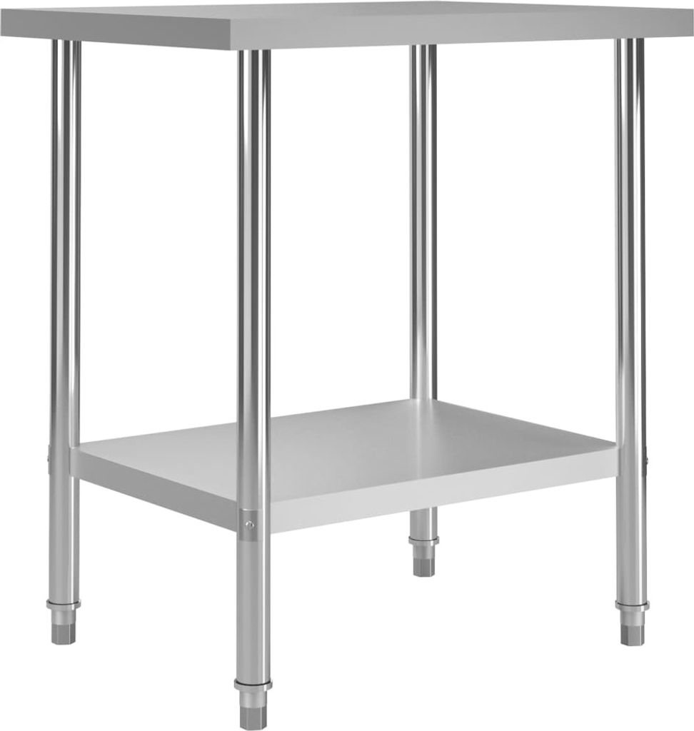 Küchen-Arbeitstisch 80 x 60 x 85 cm Edelstahl