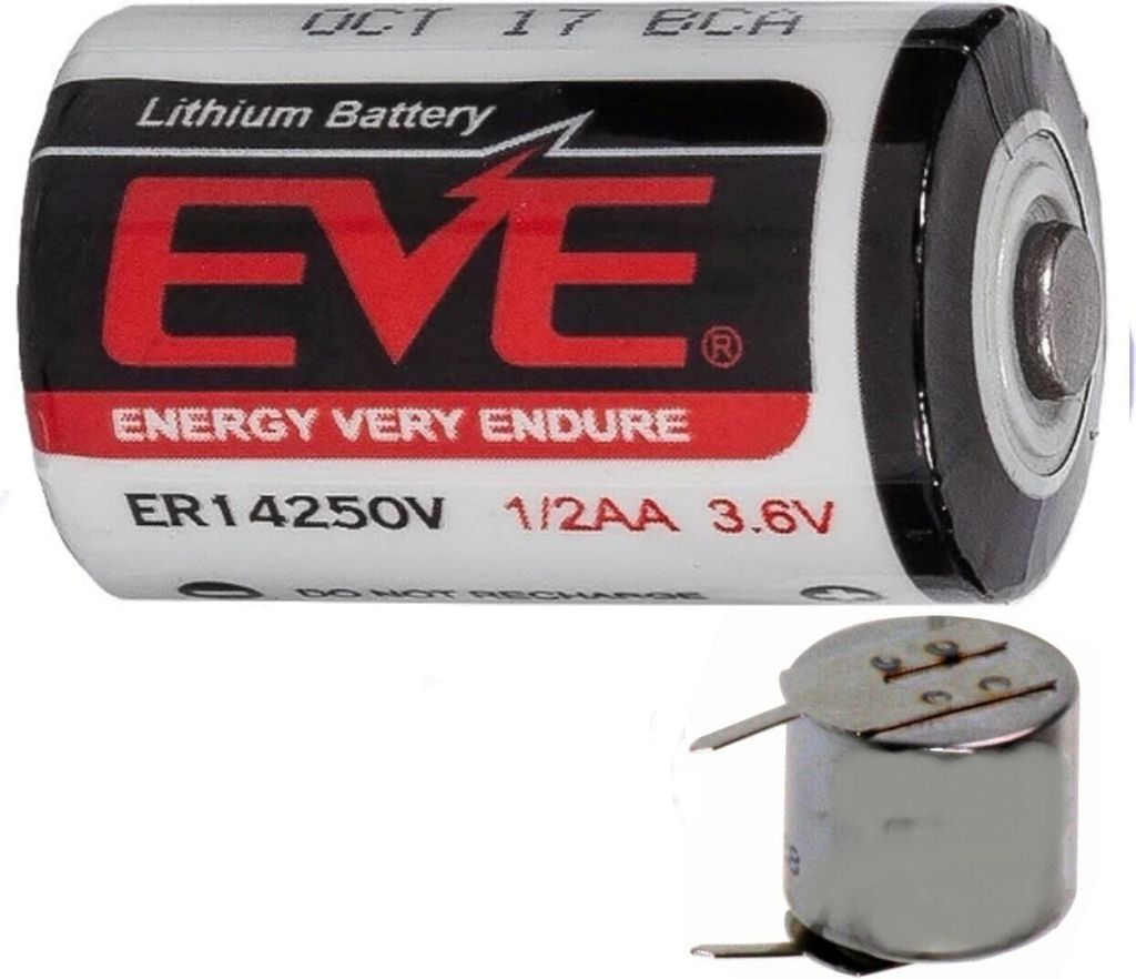 EVE ER14250 LS14250 1/2 AA Lithium-Thionylchlorid 3,6 V mit Printanschluss 1 +/-