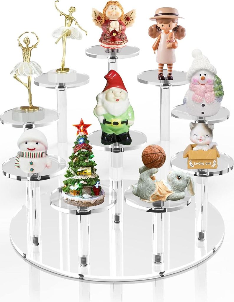 5-stufiger transparenter Acryl-Riser-Displayständer für Nagellack-Organizer - dekorative Stufen für Figuren, Schmuck, Cupcakes, Lippenstift, Nag...