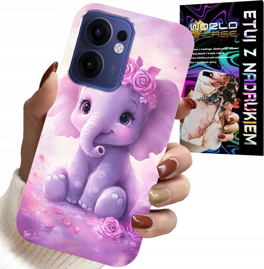 Regalo Idea: Custodia Oppo Find X5 Lite Elefantino Rosa con Pellicola