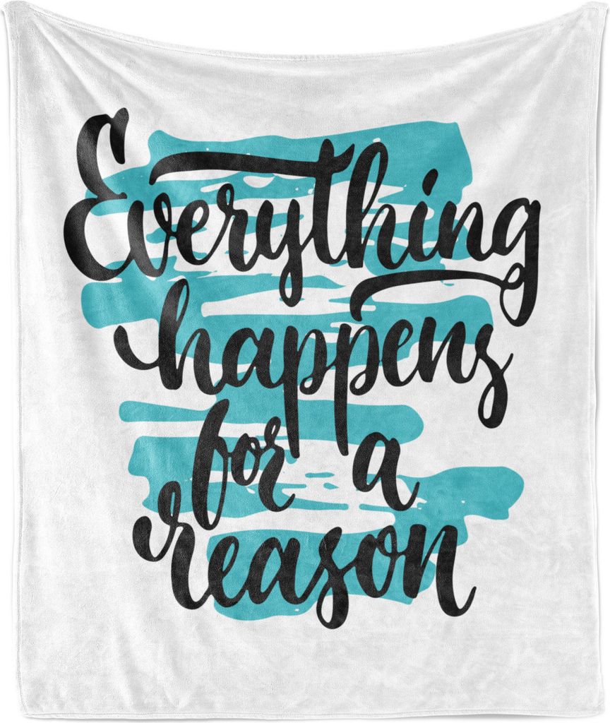 ABAKUHAUS Sprichwort Weich Flanell Fleece Decke, Bold Handwritten Typografie auf Pinsel streicht Wise Saying, 175 x 230 cm, Türkis Anthrazit grau