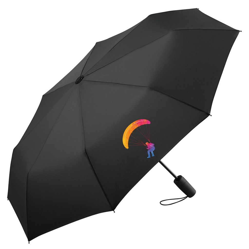 Huuraa Regenschirm Paragliding Gleitschirmfliegen 98cm Schwarz Sturmfest Taschenschirm Geschenkidee