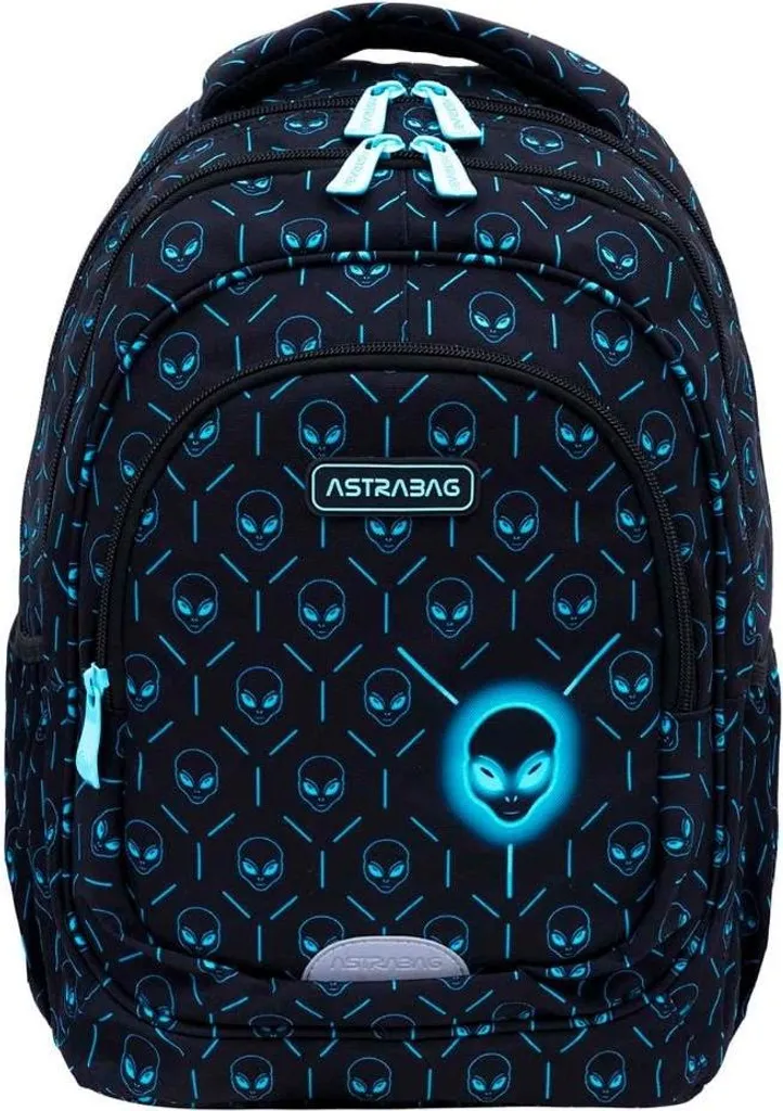 Zaino Scuola AstraBag Neon UFO AB330 | Capienza 20L a Tre Scomparti