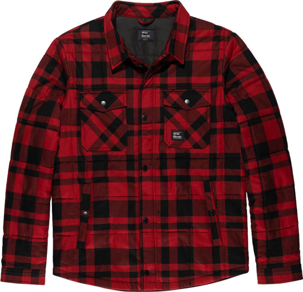 Vintage Industries Square Padded Hemd, rot/schwarz, S