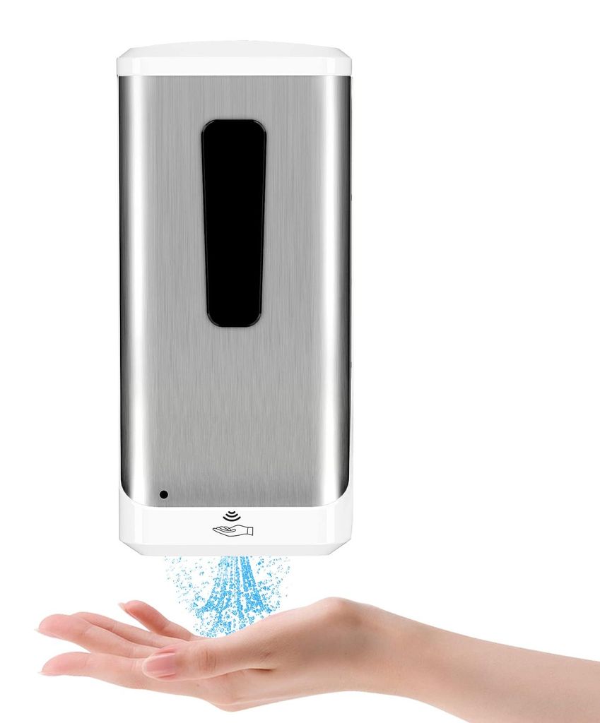 Automatischer Seifenspender, 1000 ml, Wandmontage, Edelstahl-Design, Desinfektionsmittelspender mit Sensor, automatischer, berührungsloser Flüssi...