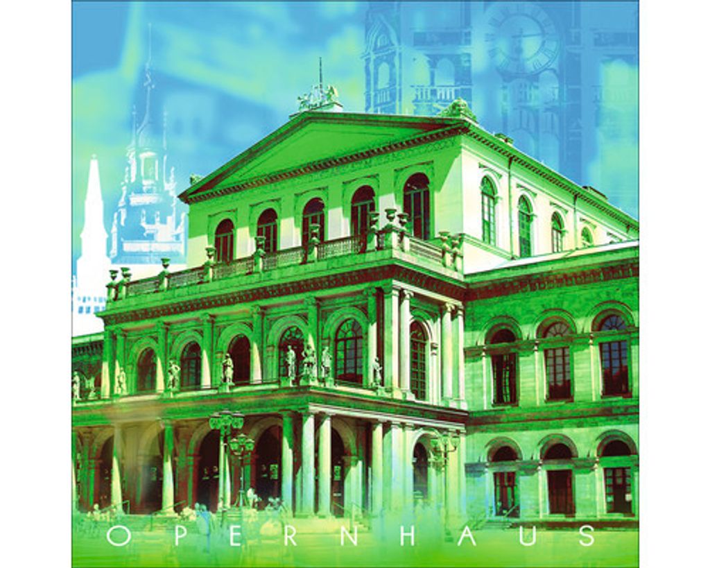 Glasbild Hannover Opernhaus 20x20 cm