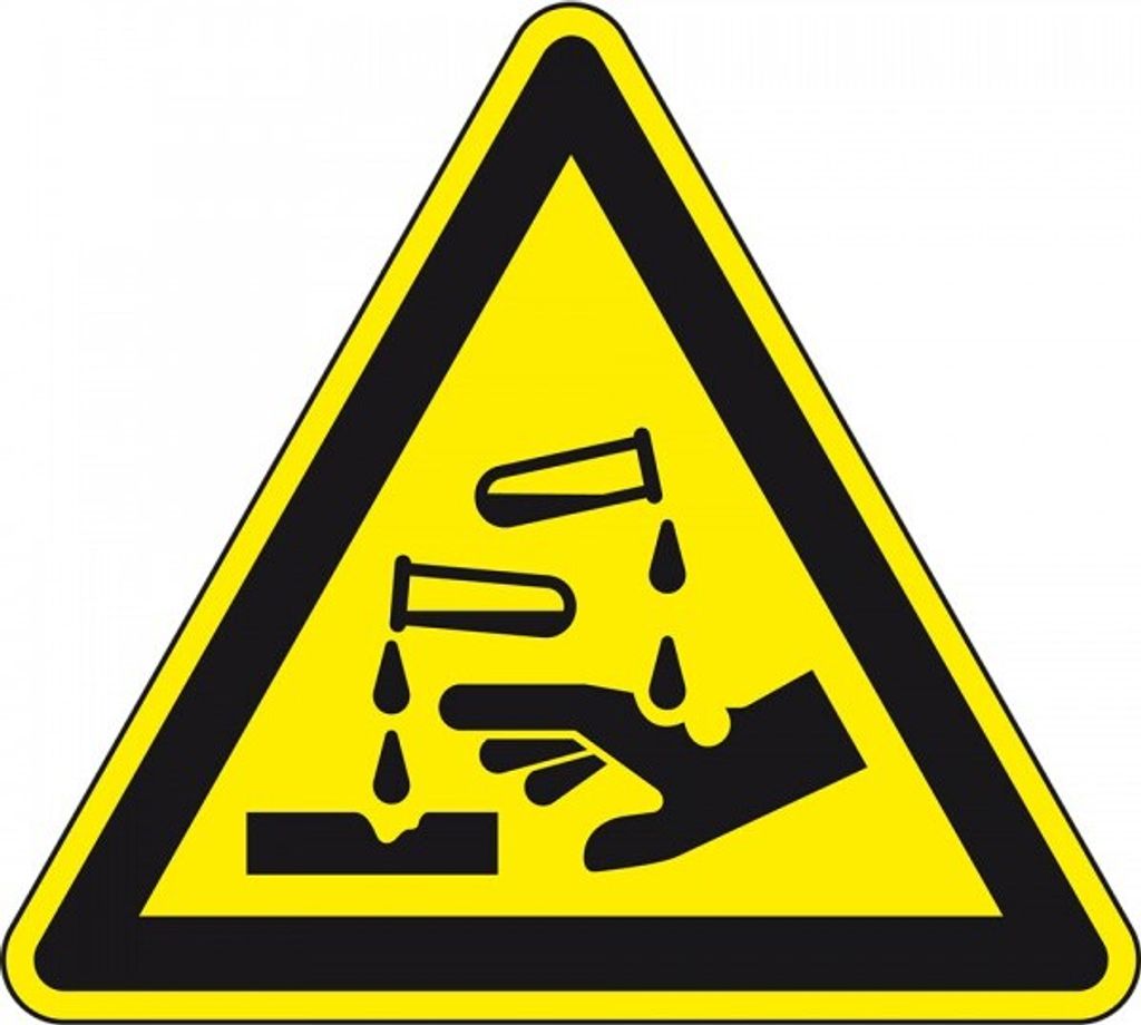 Dreifke Schild I Warnschild Warnung vor ätzenden Stoffen, Kunststoff, SL200m...