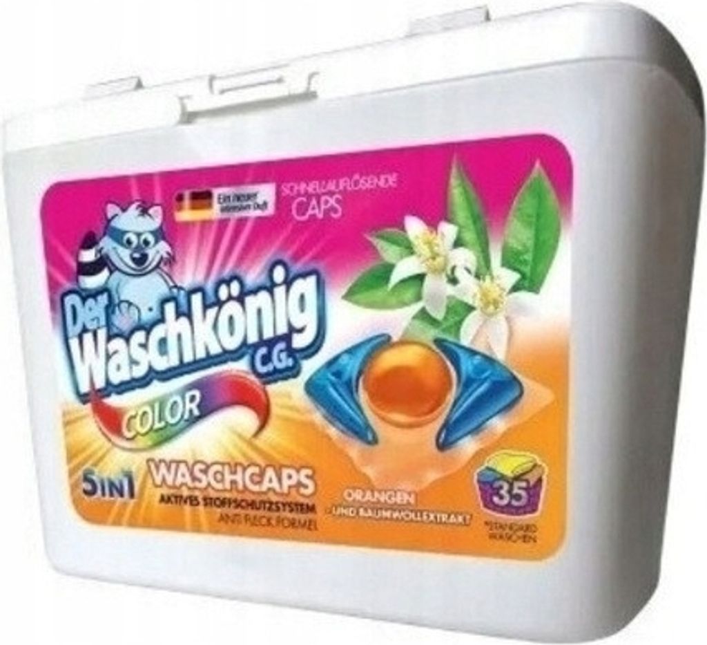 Der Waschkönig ORANGEN UND BAUMWOLLEXTRAKT Color-Wäschekapseln 35 Stk.