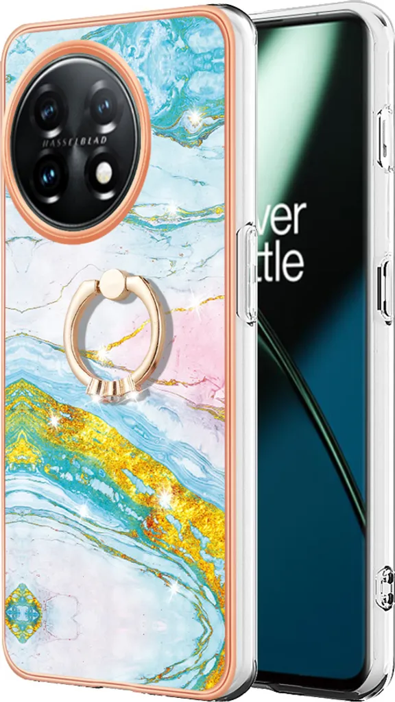 Custodia OnePlus 11 Marmo Blu con Anello - Il Regalo Ideale