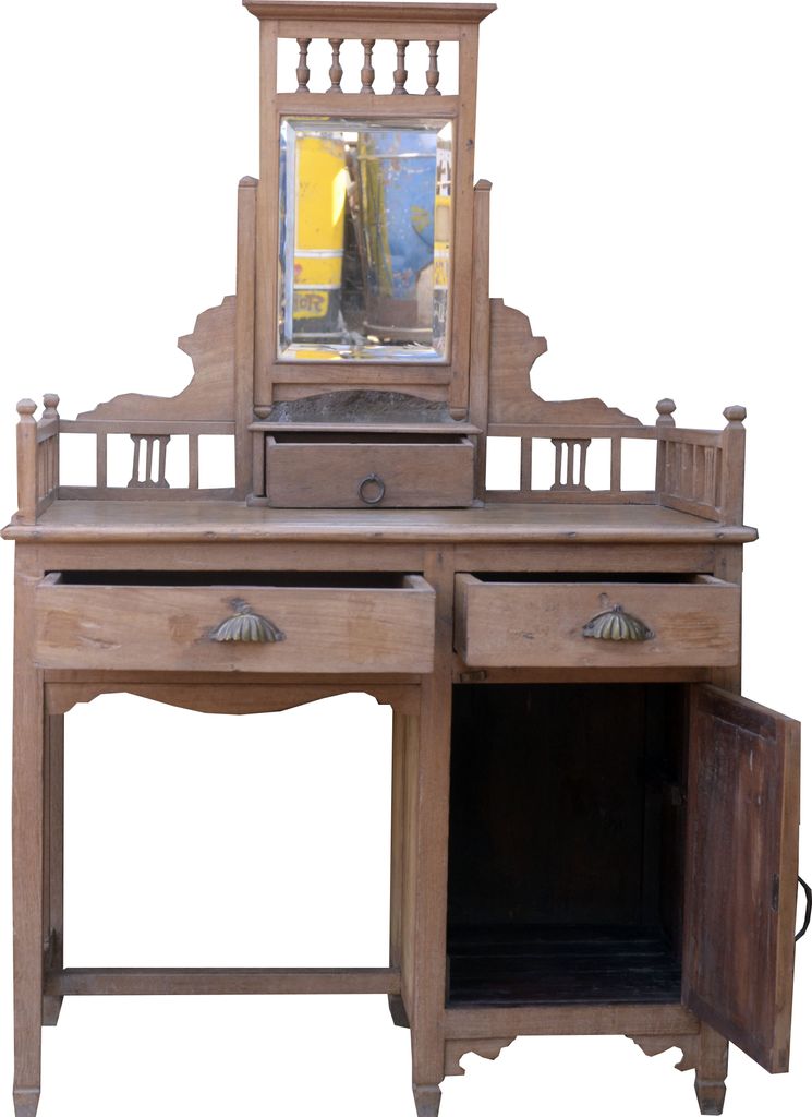 Schminktisch, Ankleide Schrank - Modell 40, Braun, Holz, 150*91*52 cm, Schreibtische & Schreibpulte