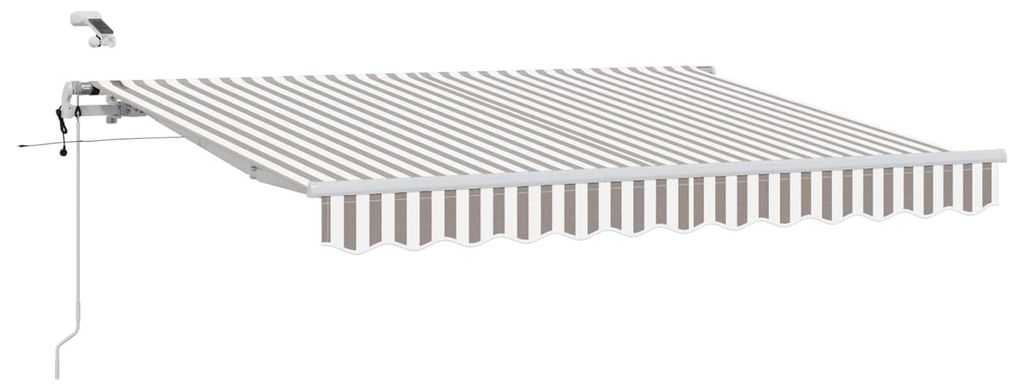 Möbel Einziehbare Markise Hellgrau und Weiß 500 x 350 cm - Markisen CC955