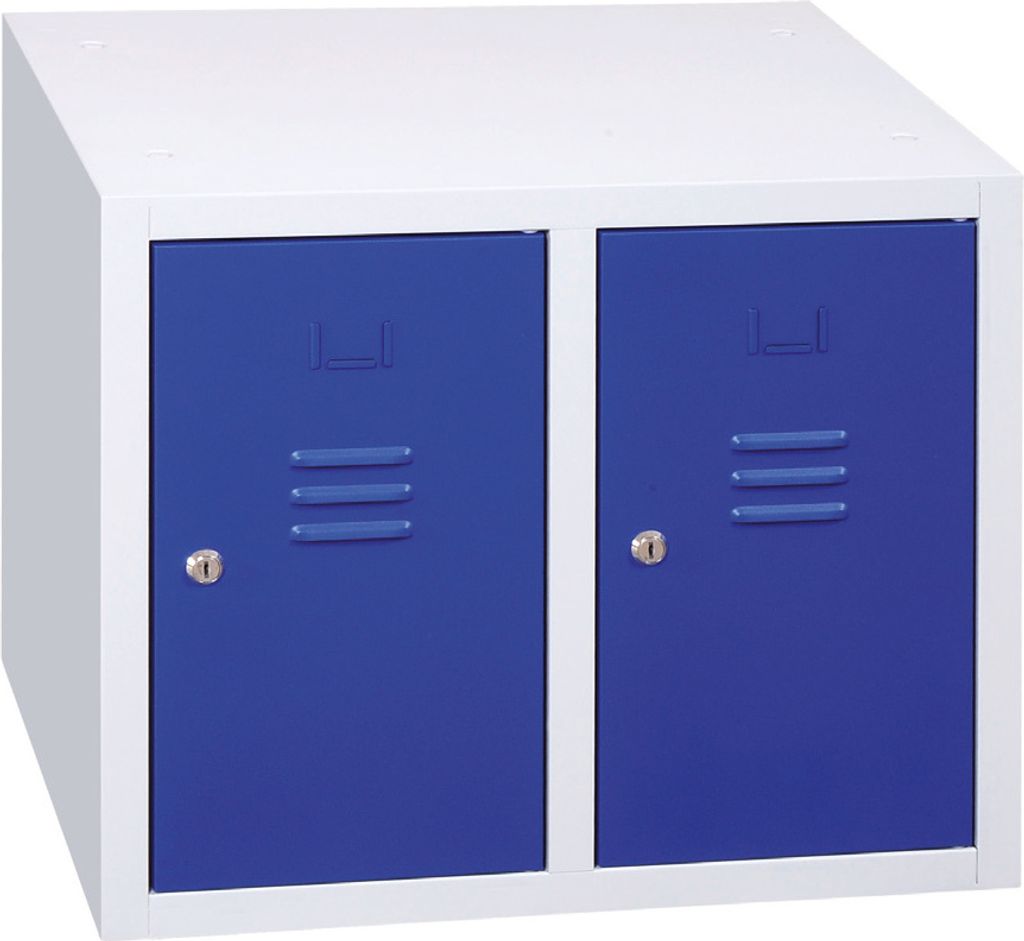 Aufsatzschrank, 500 x 600 x 500 mm, lichtgrau/enzianblau
