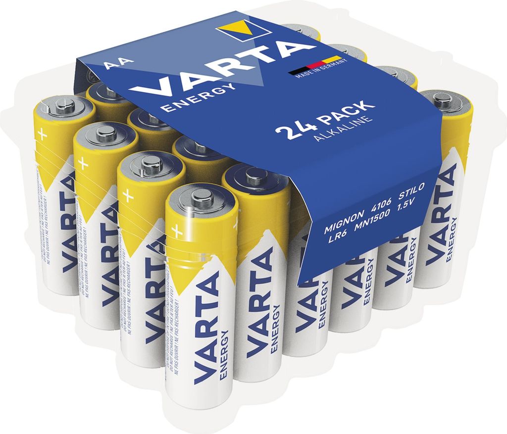 Mignon-Batterie VARTA ''Energy'' Alkaline, Typ AA, LR06, 1,5V, Energy, 24er Pack