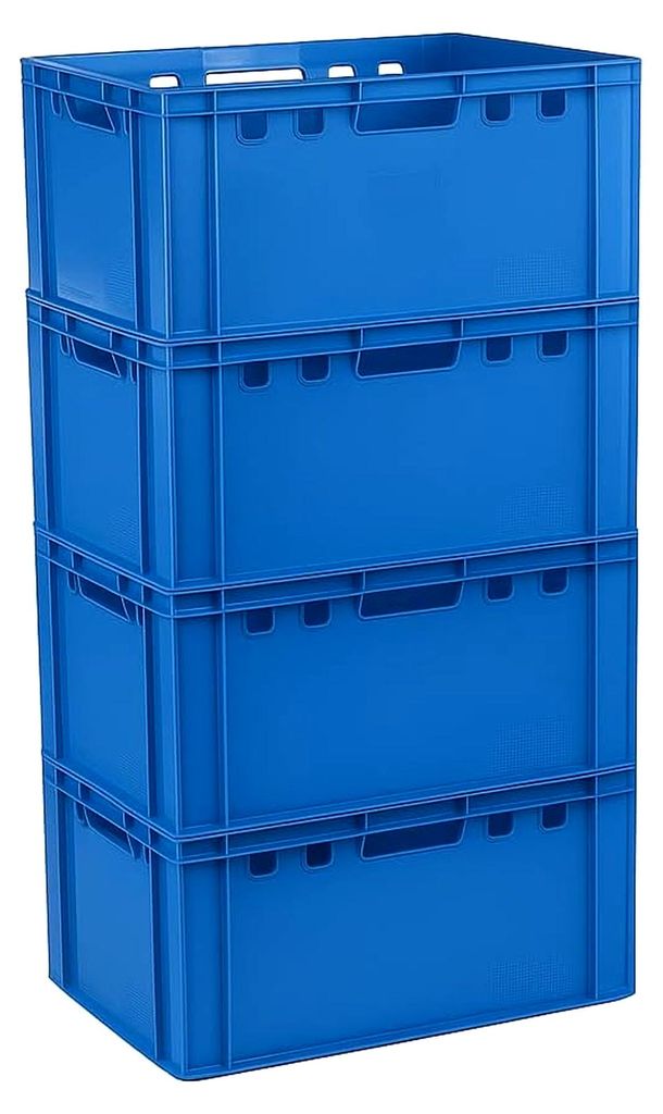 4 Stück E3 Kisten 60x40x30 Fleischkiste Lagerkiste Metzgerkiste Blau